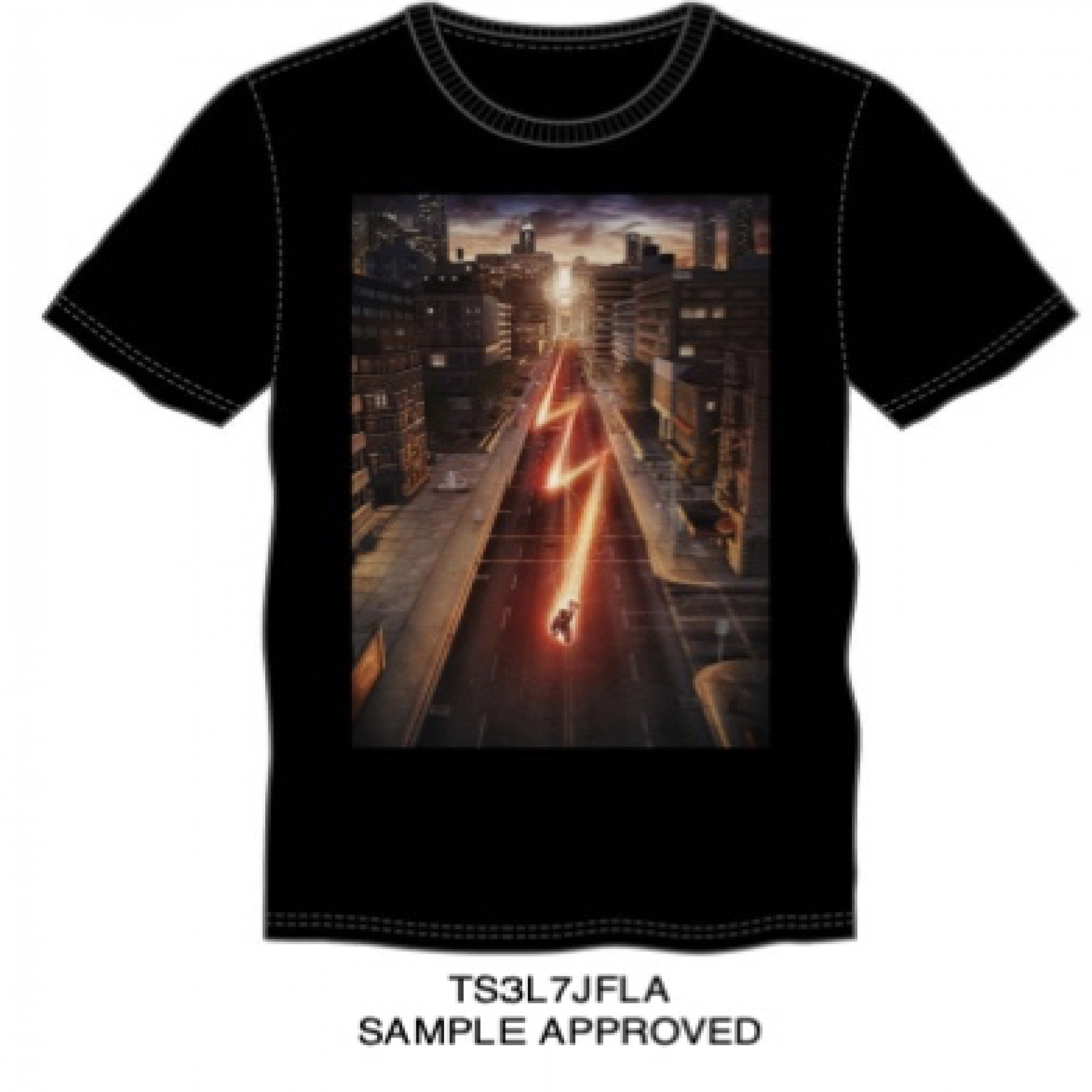 DC Comics The Flash Lightning Speed Trails Landscape Comic  T-Shirt